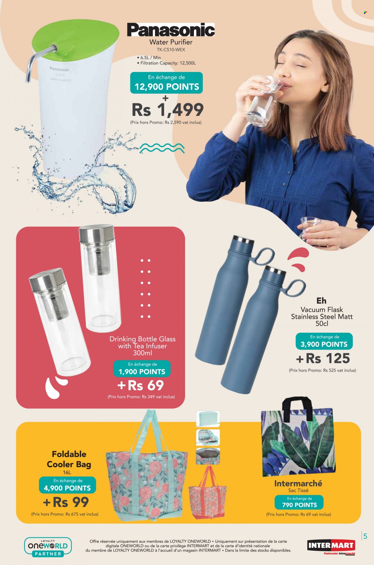 thumbnail - Intermart Catalogue - 23.11.2022 - 20.12.2022 - Sales products - tea, drink bottle, tea infuser, cooler bag, thermoflask, water purifier, Panasonic. Page 5.