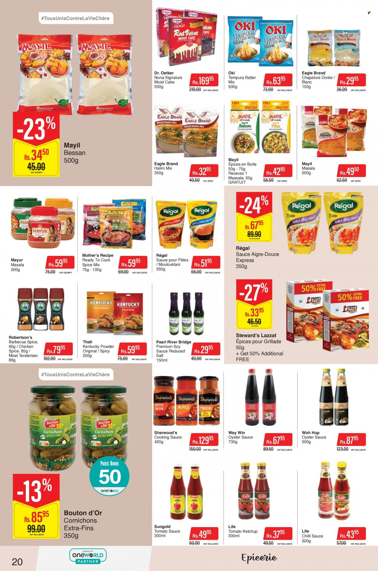 thumbnail - Intermart Catalogue - 23.11.2022 - 20.12.2022 - Sales products - cake, oysters, sauce, Dr. Oetker, salt, tomato sauce, spice, soy sauce, oyster sauce, chilli sauce, ketchup. Page 20.