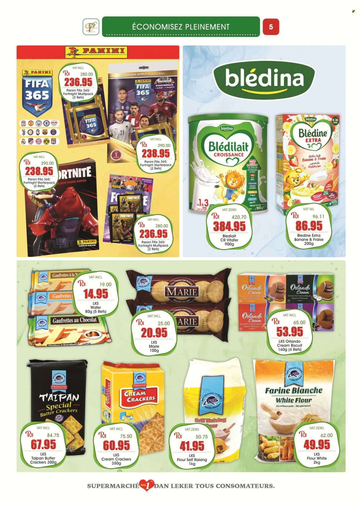 thumbnail - Dreamprice Catalogue - 21.01.2023 - 19.02.2023 - Sales products - panini, wafers, chocolate, crackers, biscuit, flour, Ron Pelicano, Omega-3, calcium, sticker. Page 5.
