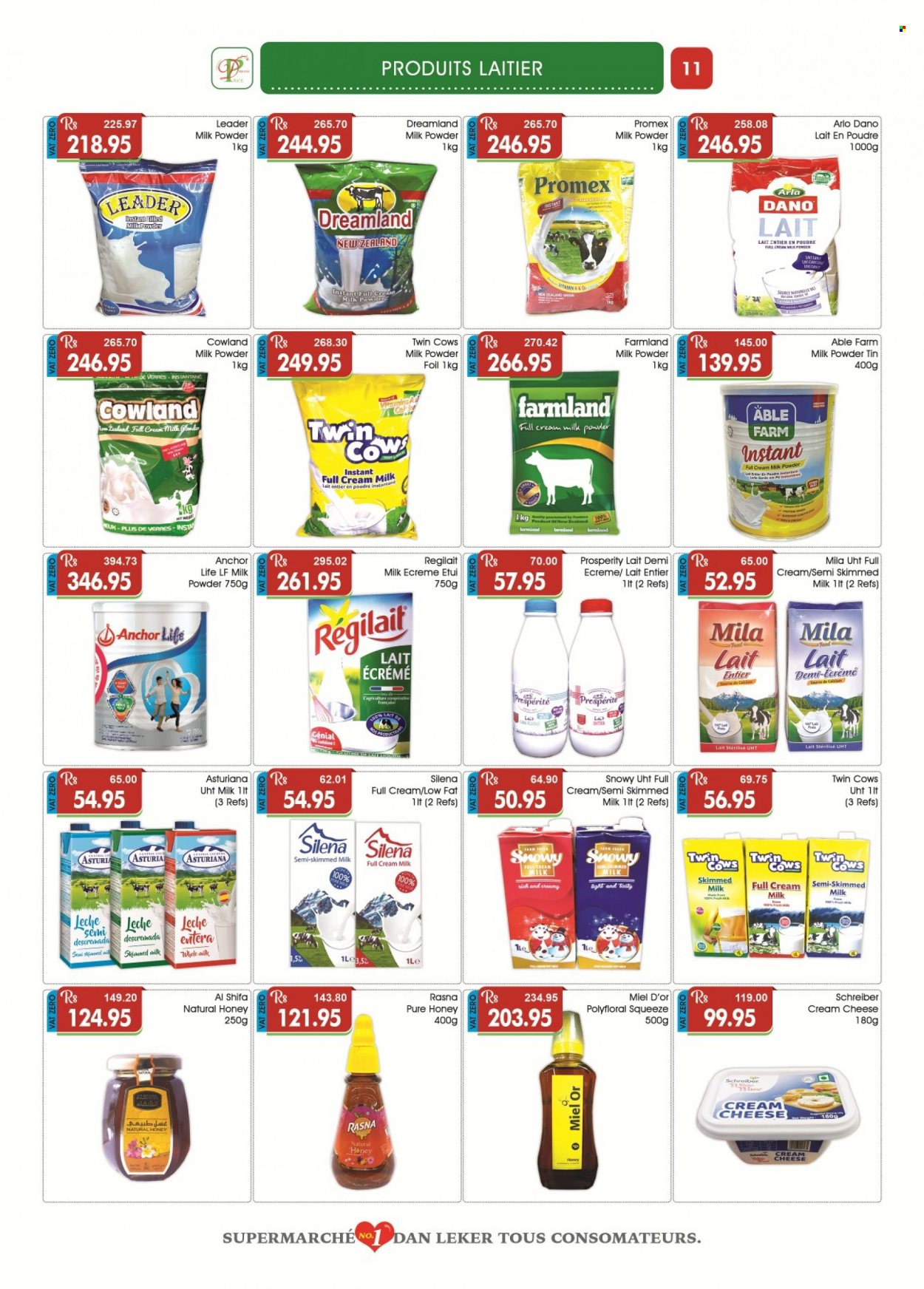 thumbnail - Dreamprice Catalogue - 21.01.2023 - 19.02.2023 - Sales products - cream cheese, cheese, Arla, milk powder, Anchor, calcium. Page 11.