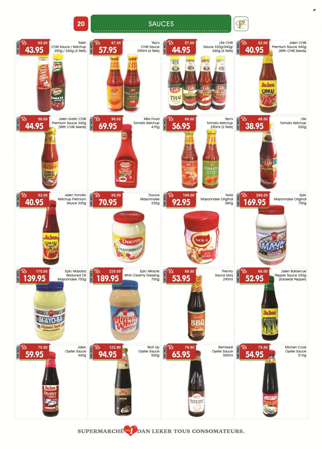 thumbnail - Dreamprice Catalogue - 21.01.2023 - 19.02.2023 - Sales products - Ace, garlic, oysters, mayonnaise, pepper, BBQ sauce, oyster sauce, chilli sauce, dressing, ketchup. Page 20.