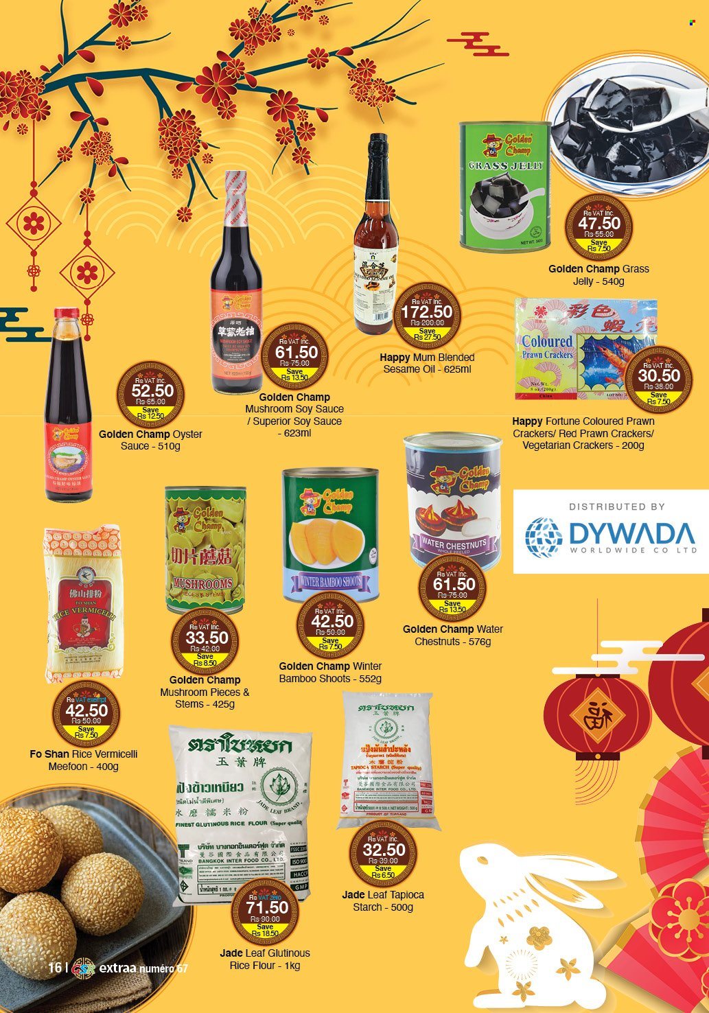 thumbnail - GSR Catalogue - 20.01.2023 - 15.02.2023 - Sales products - mushrooms, oysters, prawns, jelly, crackers, flour, rice flour, starch, tapioca starch, bamboo shoot, water chestnuts, rice vermicelli, soy sauce, oyster sauce, sesame oil, Mum. Page 16.