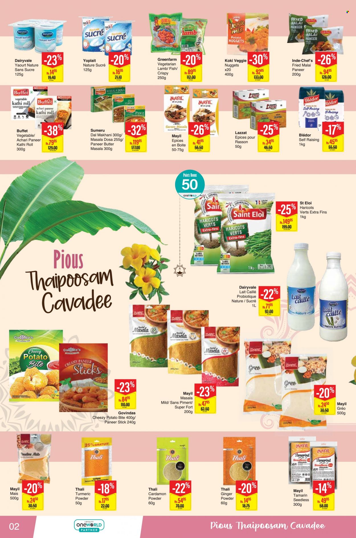thumbnail - Intermart Catalogue - 24.01.2023 - 8.02.2023 - Sales products - ginger, fish, nuggets, paneer, Yoplait, butter, tamarind, turmeric. Page 2.