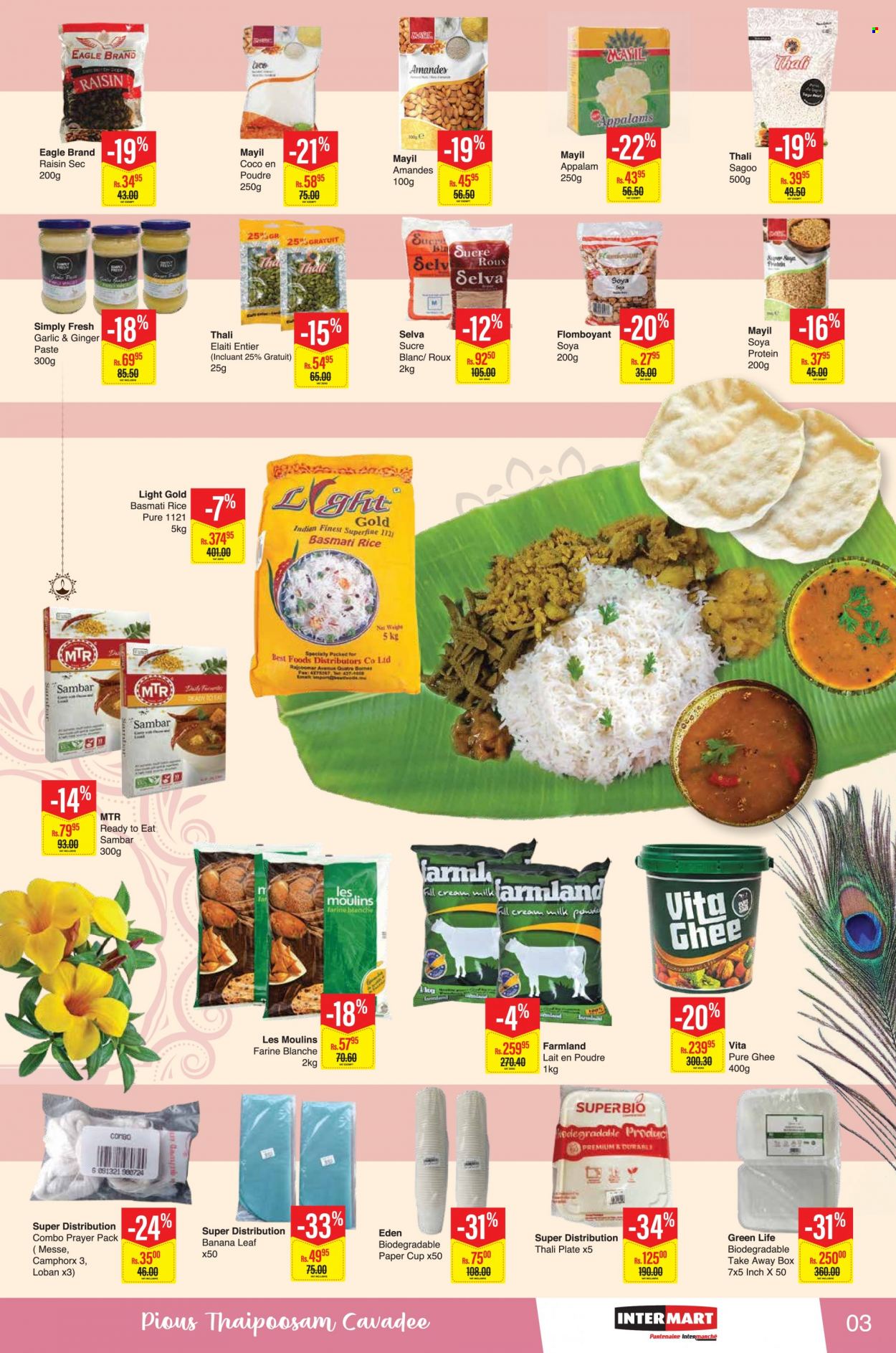 thumbnail - Intermart Catalogue - 24.01.2023 - 8.02.2023 - Sales products - MTR, ghee, basmati rice, rice, plate, cup. Page 3.