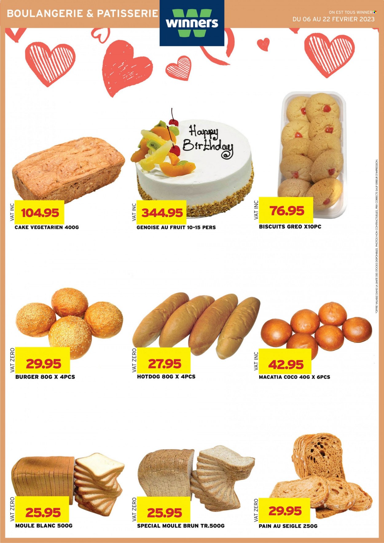 thumbnail - Winner's Catalogue - 6.02.2023 - 22.02.2023 - Sales products - hot dog rolls, cake, hot dog, hamburger, biscuit. Page 5.