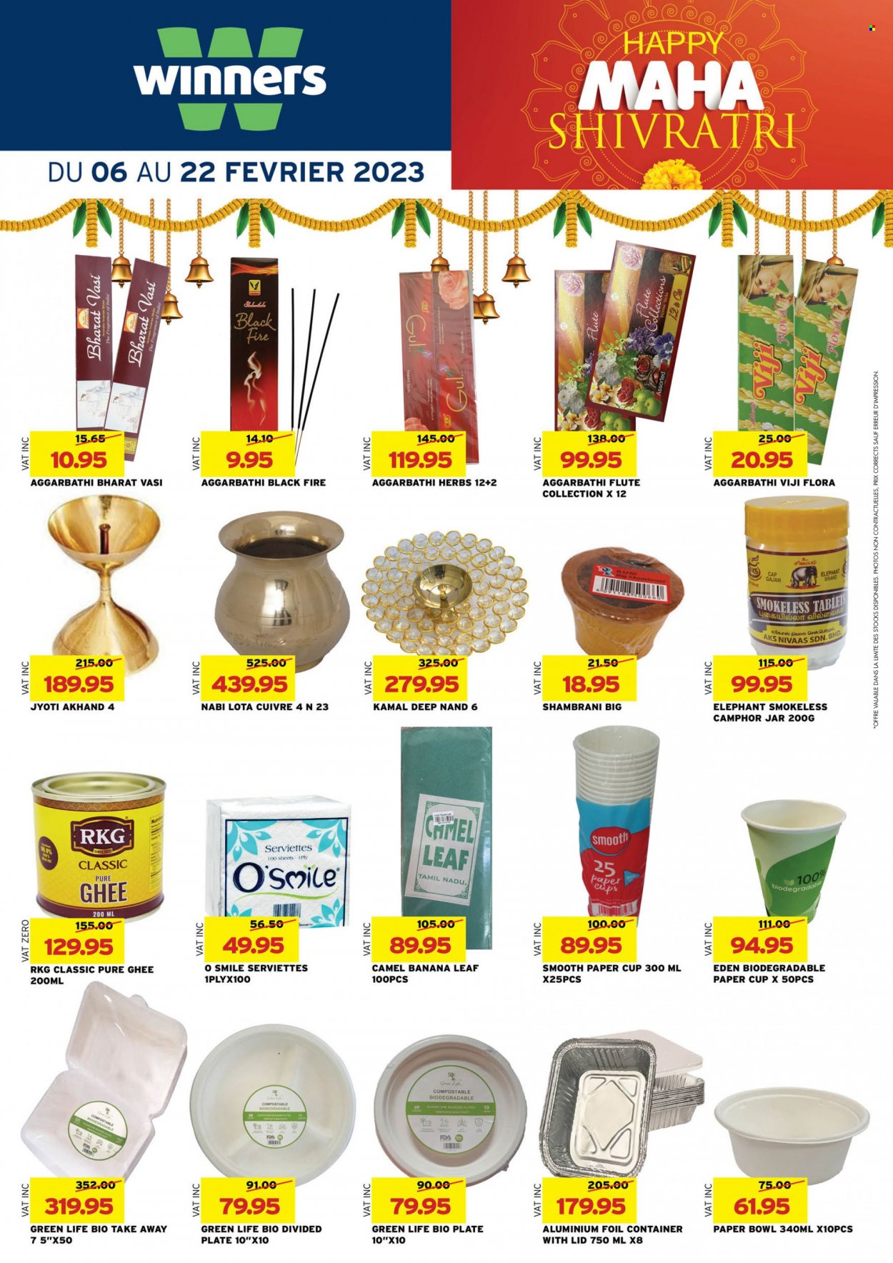 thumbnail - Winner's Catalogue - 6.02.2023 - 22.02.2023 - Sales products - sugar cane, ghee, Flora, herbs, Camel, fragrance, plate, cup, bowl, container, aluminium foil, jar, party cups, paper bowl. Page 25.