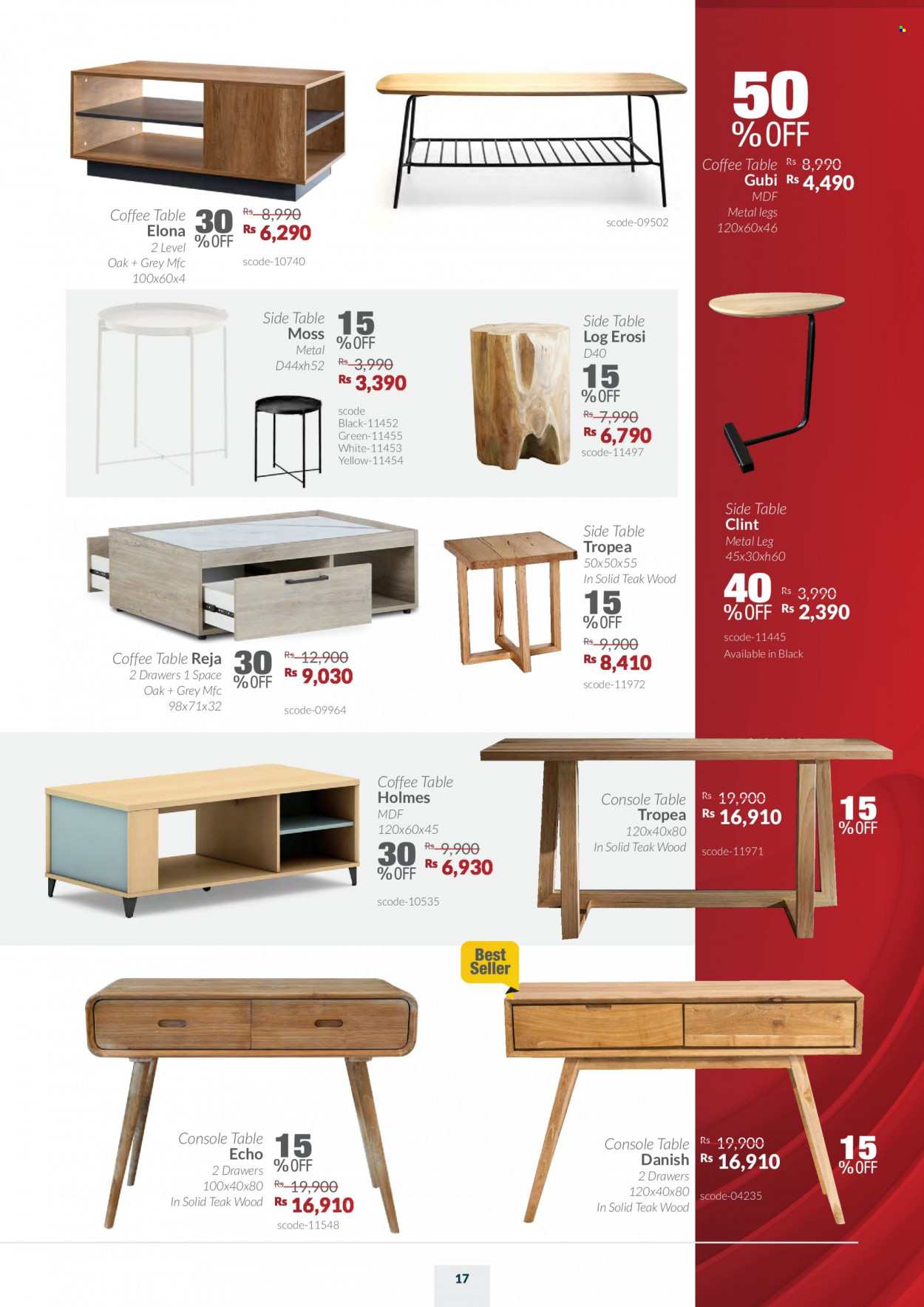 thumbnail - Teak World Catalogue - 2.03.2023 - 3.04.2023 - Sales products - table, coffee table, sidetable. Page 17.