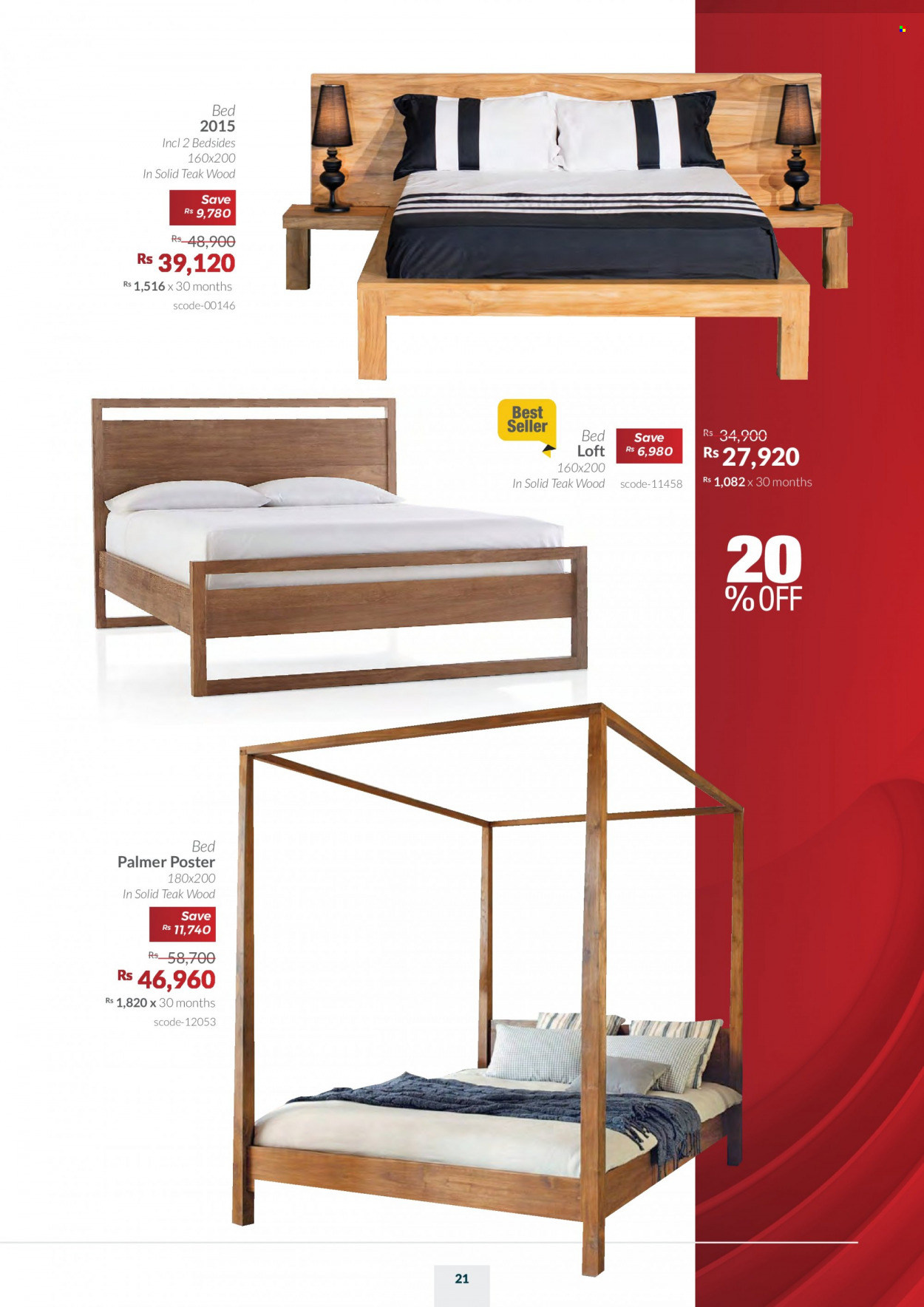 thumbnail - Teak World Catalogue - 2.03.2023 - 3.04.2023 - Sales products - bed. Page 21.