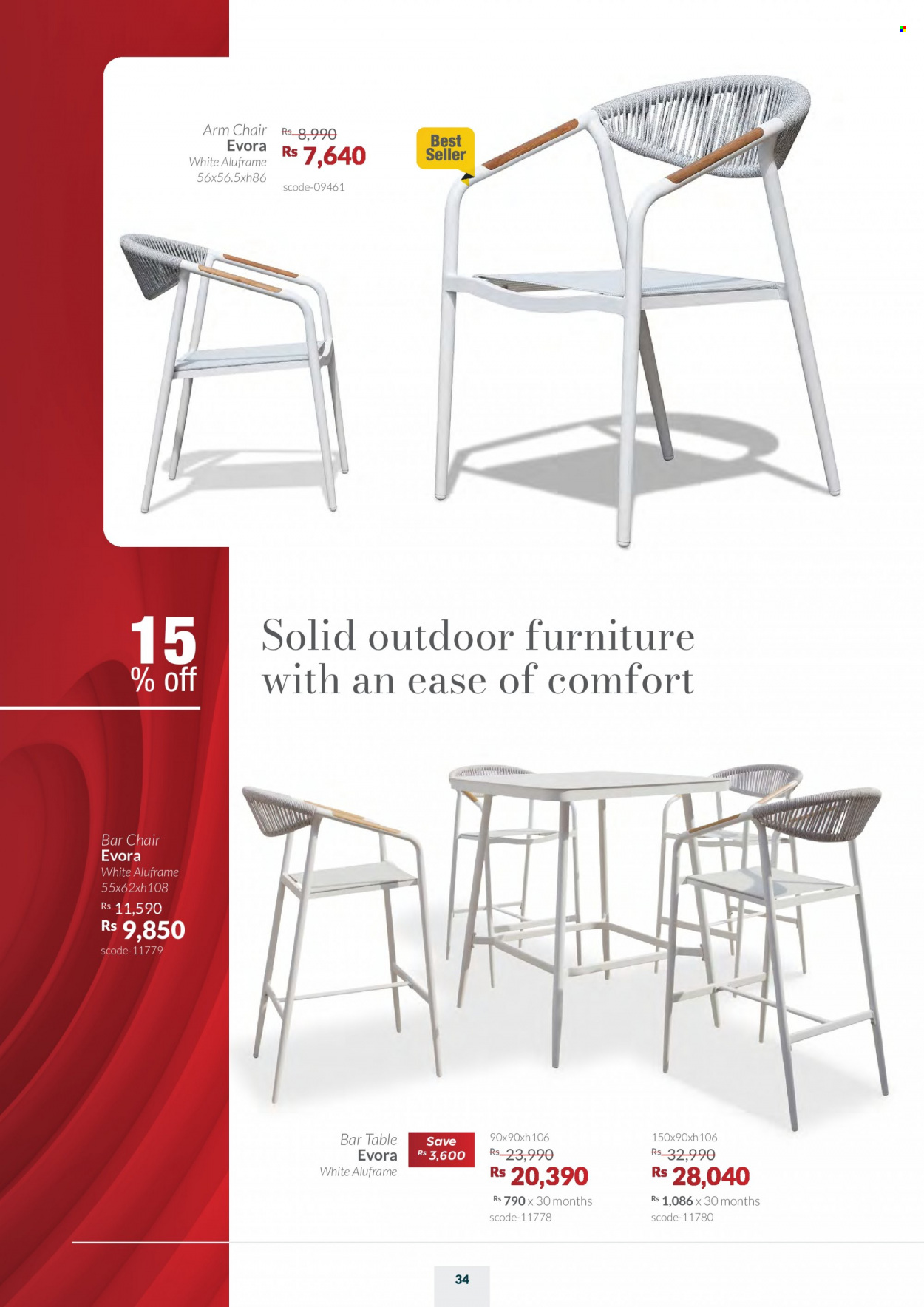 thumbnail - Teak World Catalogue - 2.03.2023 - 3.04.2023 - Sales products - table, chair, arm chair, coctail table, outdoor furniture. Page 34.
