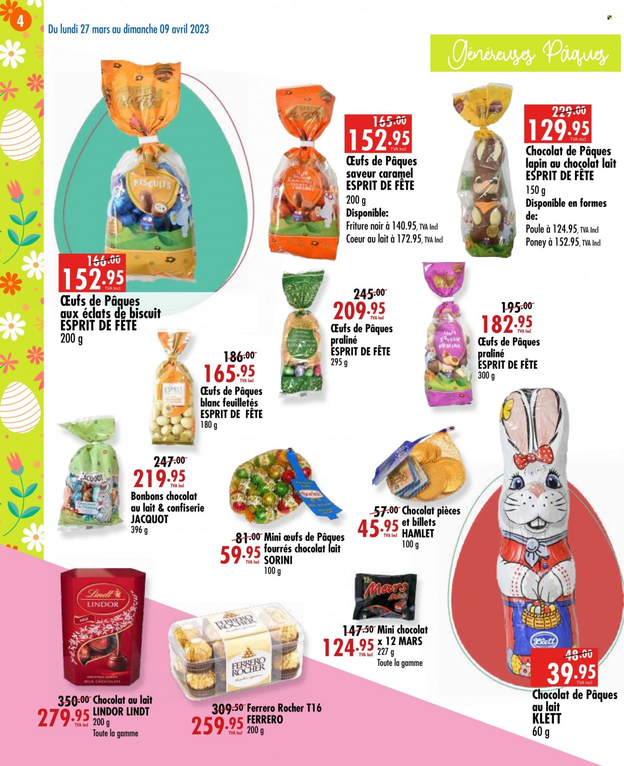 thumbnail - Jumbo Catalogue - 27.03.2023 - 9.04.2023 - Sales products - Mars, biscuit, caramel, ESPRIT, Lindt, Lindor, Ferrero Rocher. Page 4.