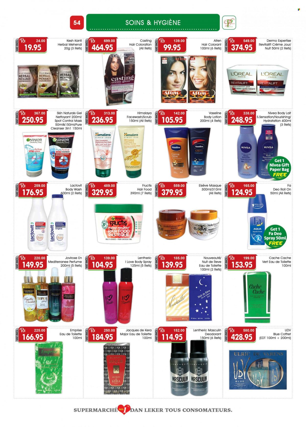 thumbnail - <magasin> - <du DD/MM/YYYY au DD/MM/YYYY> - Produits soldés - ,<products from flyers>. Page 54.