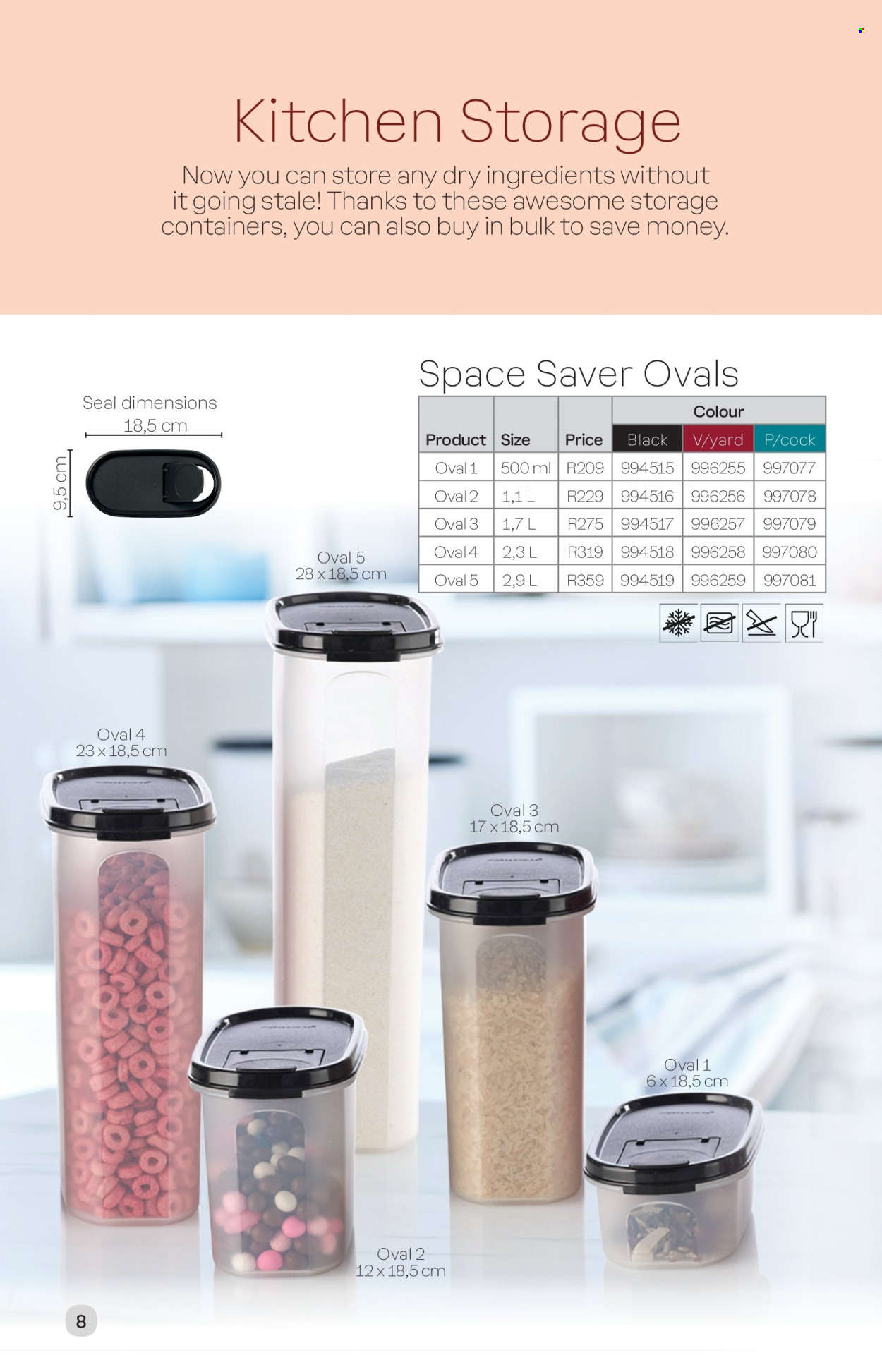 thumbnail - Tupperware Catalogue - Sales products - Yard, container, storage container. Page 8.