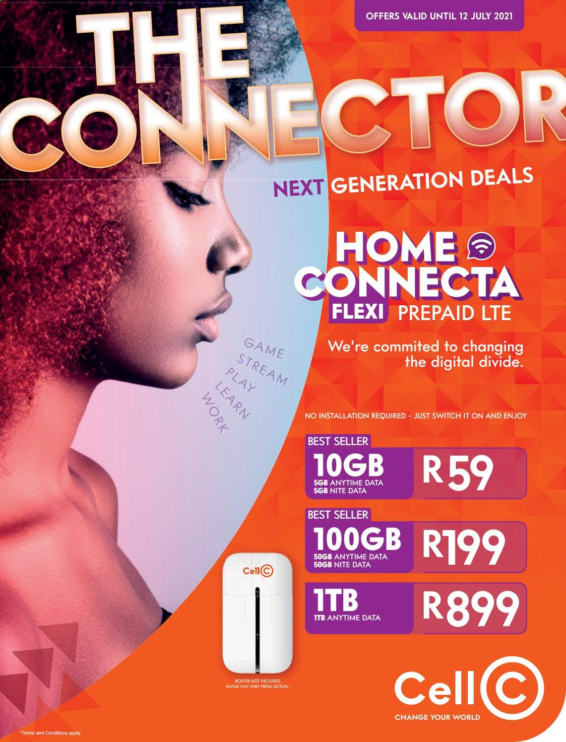 Cell C catalogue  - 01/06/2021 - 12/07/2021 - Sales products - wifi router. Page 1.