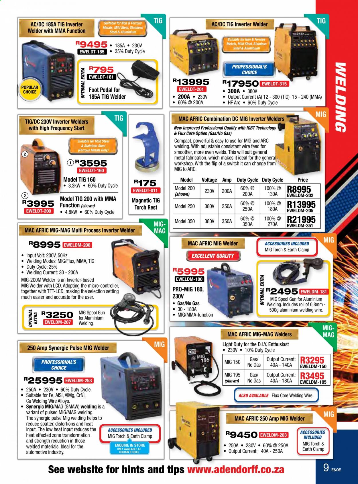 Adendorff Machinery Mart specials. Page 9