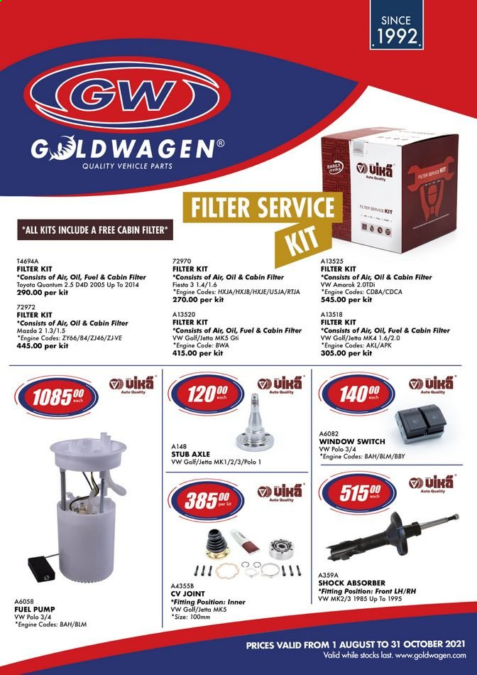 Goldwagen specials - 02/08/2021 - 31/10/2021. Page 1