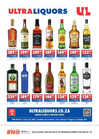 Ultra Liquors catalogue  - 08.17.2021 - 09.07.2021.