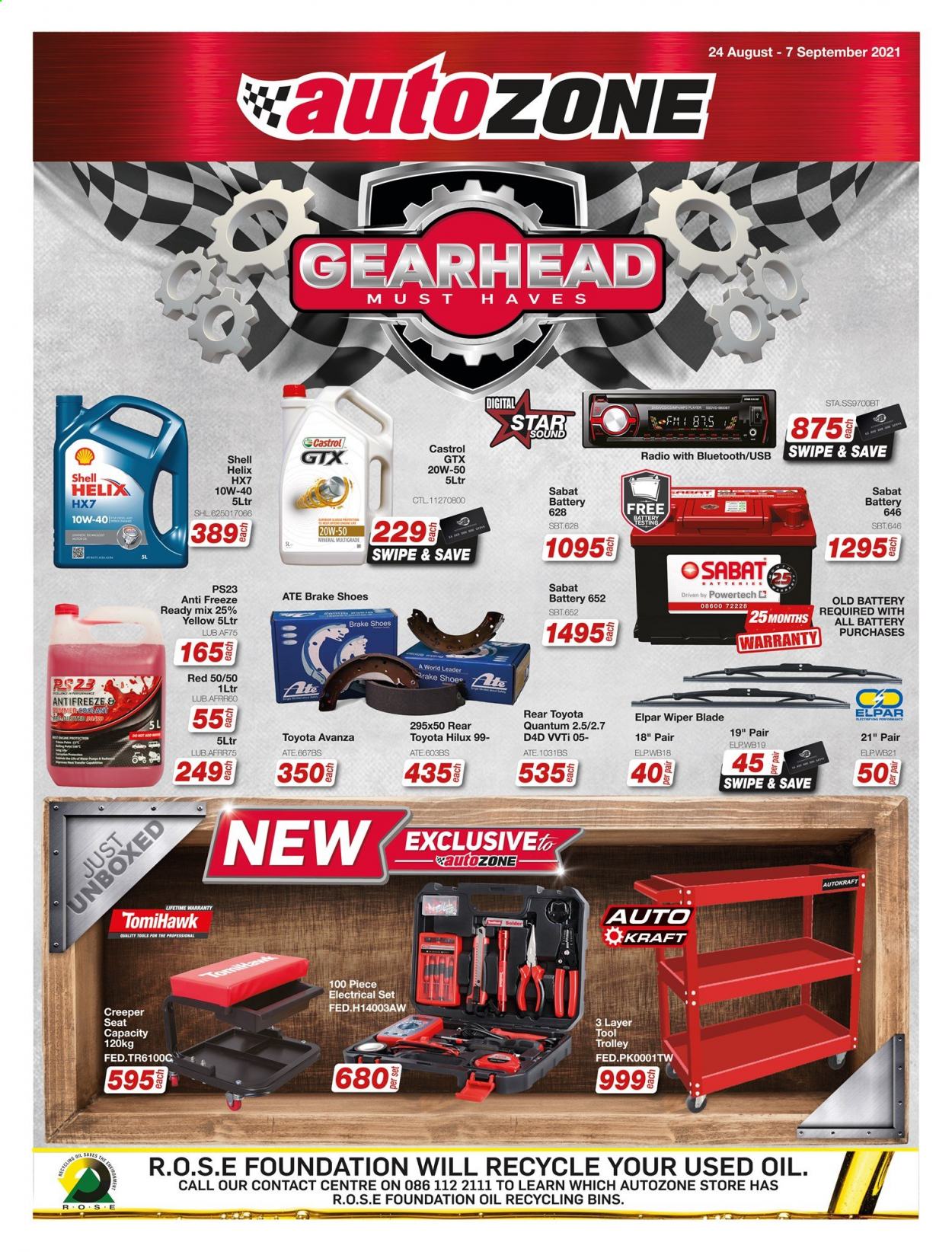 AutoZone specials - 24/08/2021 - 07/09/2021. Page 1