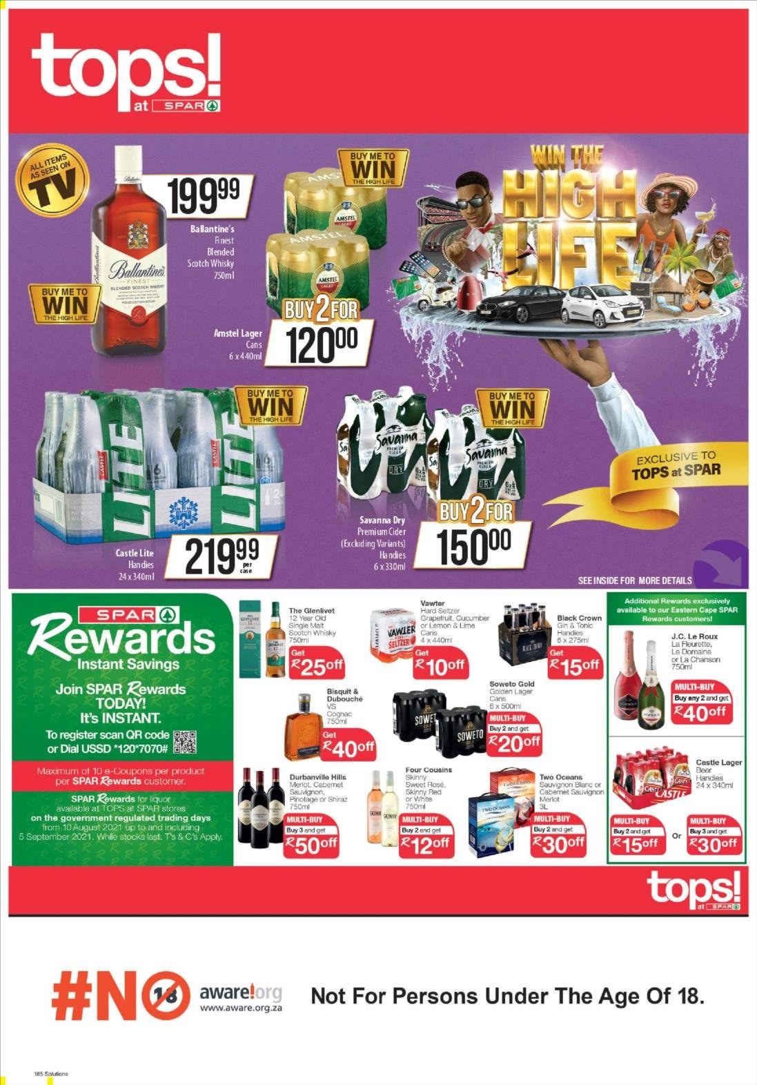 TOPS at SPAR specials - 24/08/2021 - 05/09/2021. Page 1