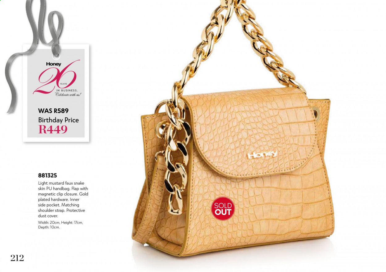 Honey specials. Page 214