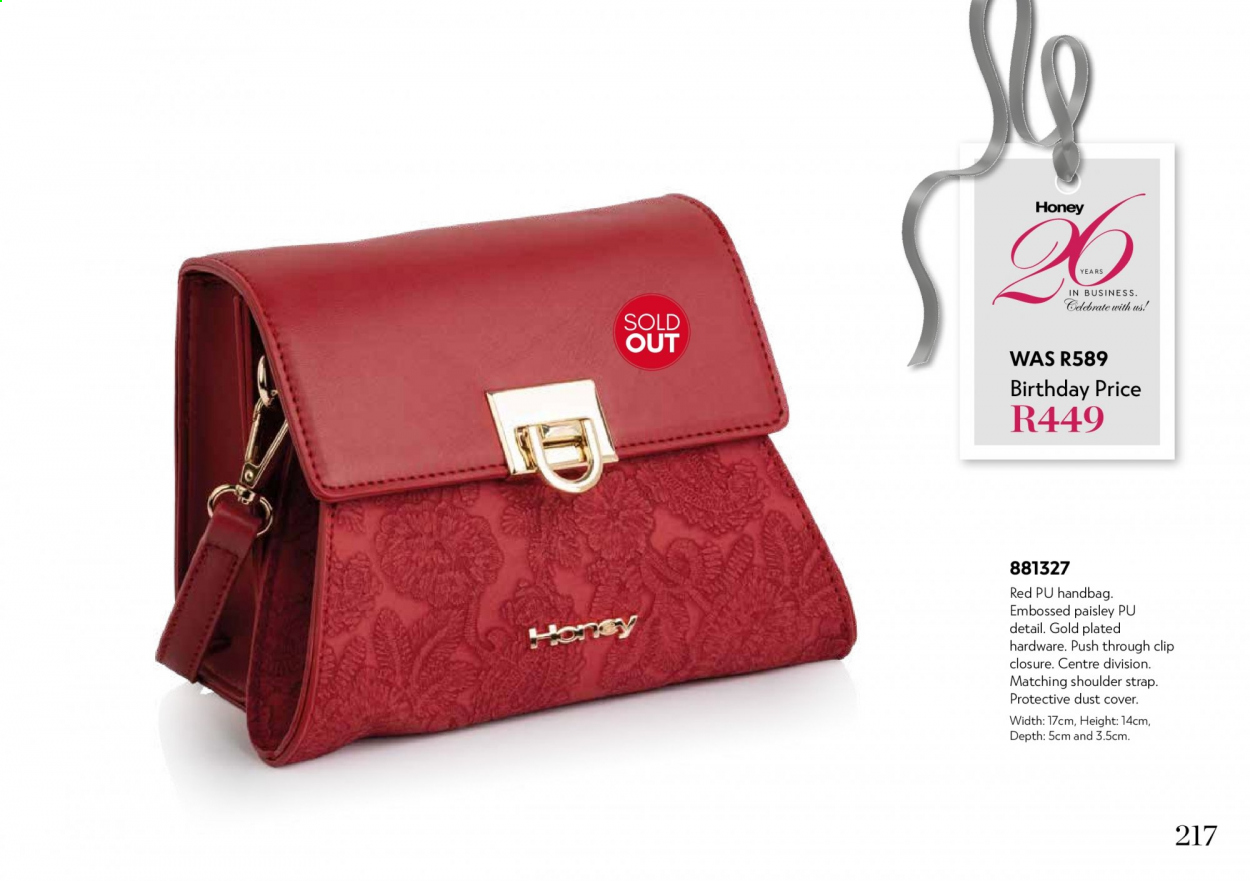 Honey specials. Page 219
