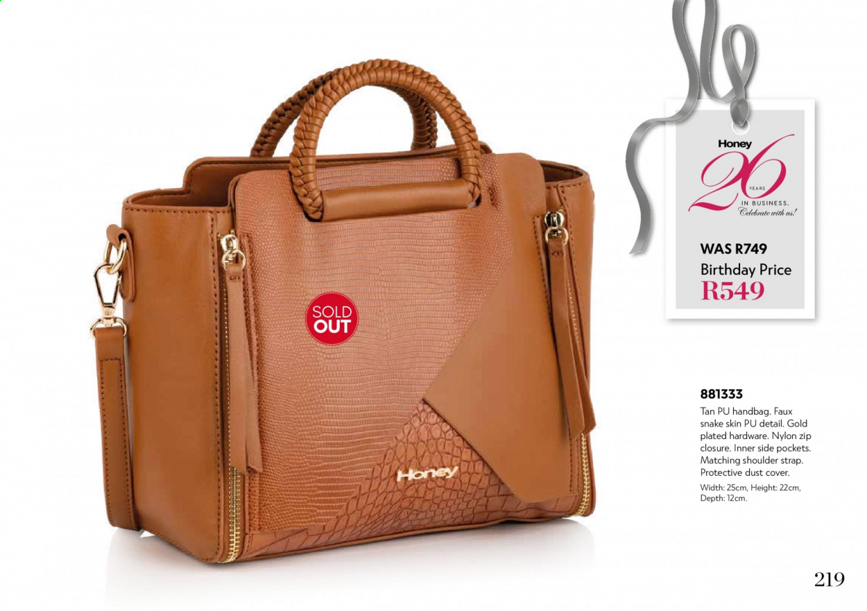 Honey specials. Page 221