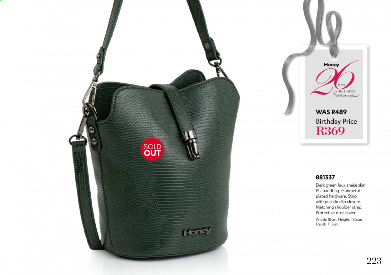 Honey specials. Page 225