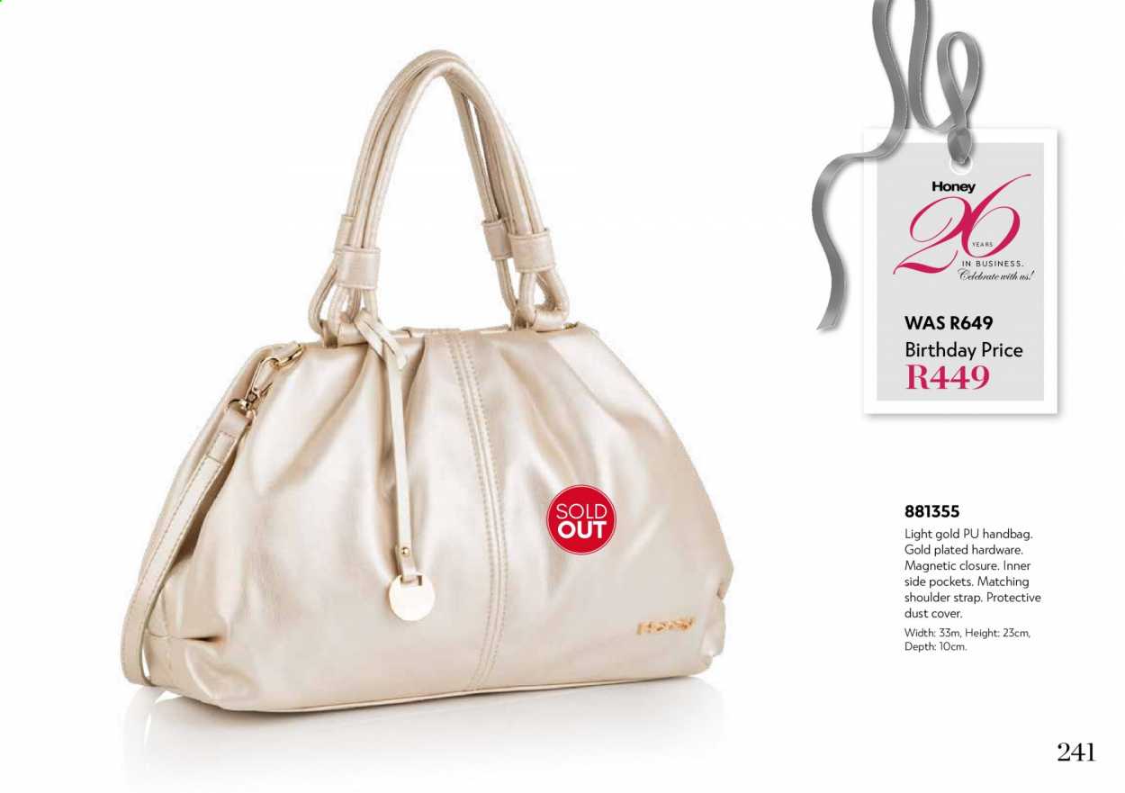 Honey specials. Page 243
