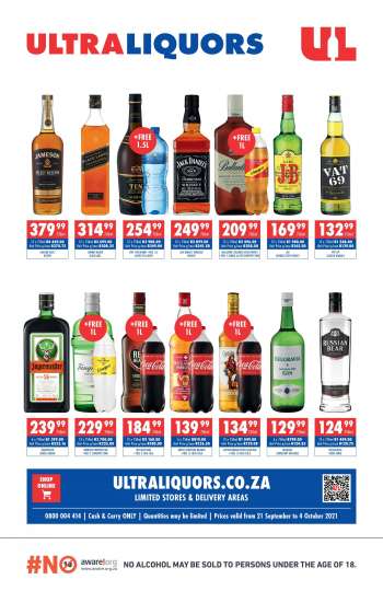 Ultra Liquors catalogue  - 21/09/2021 - 04/10/2021.