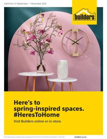 Builders catalogue  - 21/09/2021 - 01/11/2021.