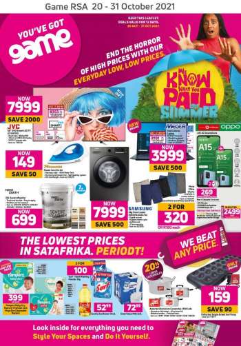 Game catalogue  - 20/10/2021 - 31/10/2021.