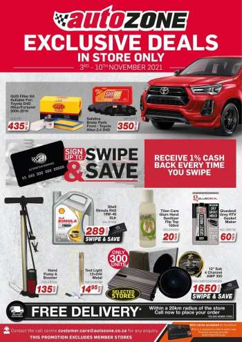 AutoZone catalogue  - 03/11/2021 - 10/11/2021.