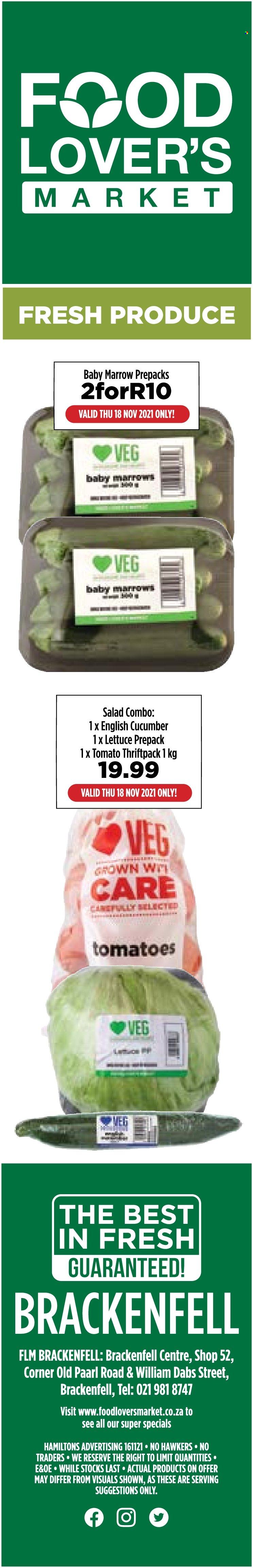 Food Lover's Market specials - 18/11/2021 - 18/11/2021. Page 1