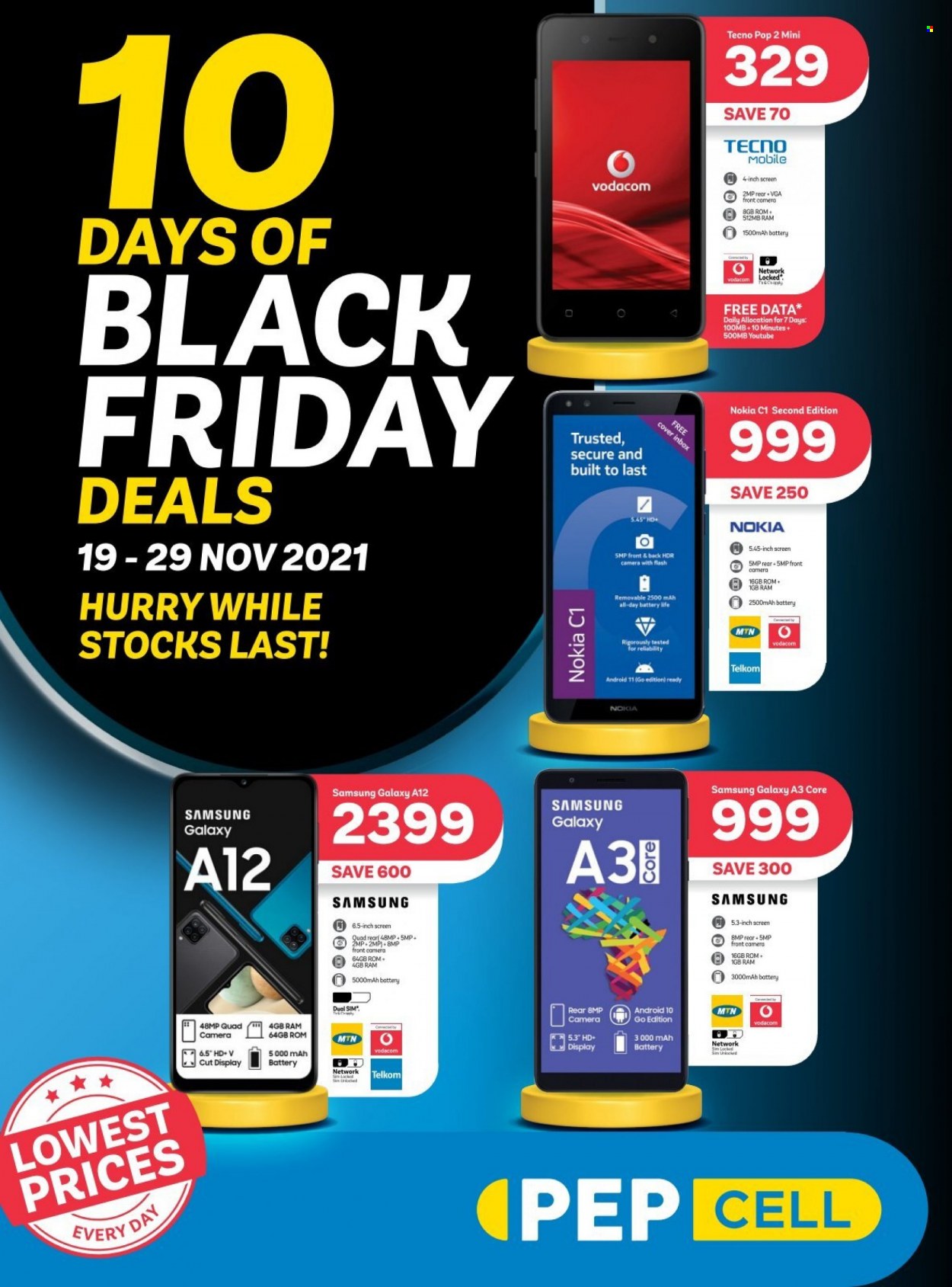 PEP CELL specials - 19/11/2021 - 29/11/2021. Page 1