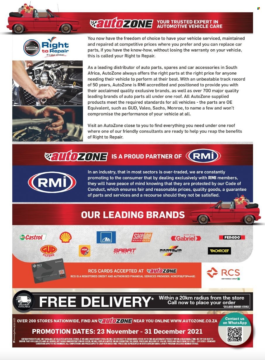 AutoZone specials - 23/11/2021 - 31/12/2021. Page 24