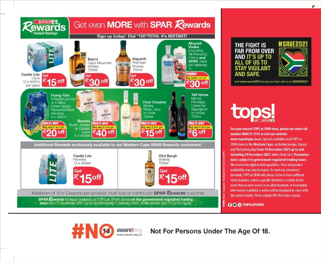 TOPS at SPAR specials - 14/12/2021 - 24/12/2021. Page 8