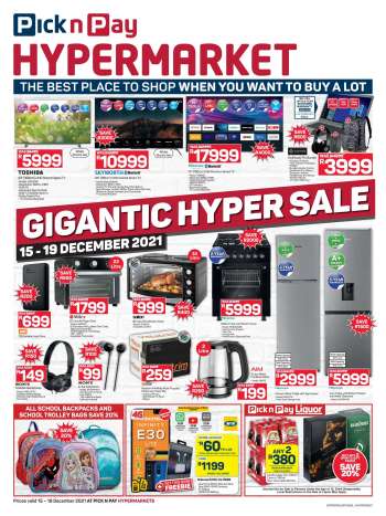 Pick n Pay Hypermarket catalogue  - 15/12/2021 - 19/12/2021.