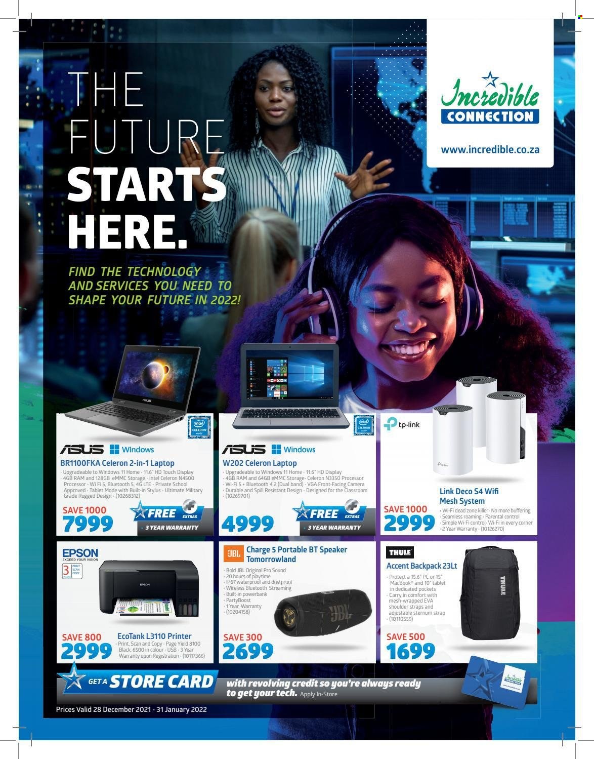Incredible Connection specials - 28/12/2021 - 31/01/2022. Page 1