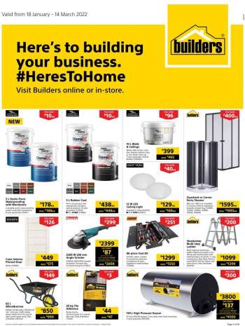Builders catalogue  - 18/01/2022 - 14/03/2022.