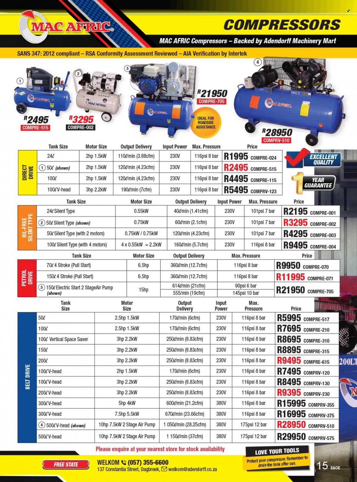 Adendorff Machinery Mart specials. Page 17