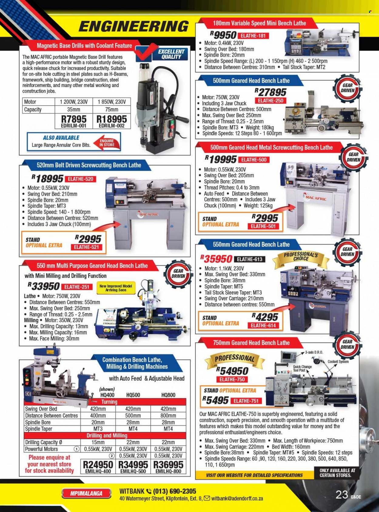 Adendorff Machinery Mart specials. Page 25