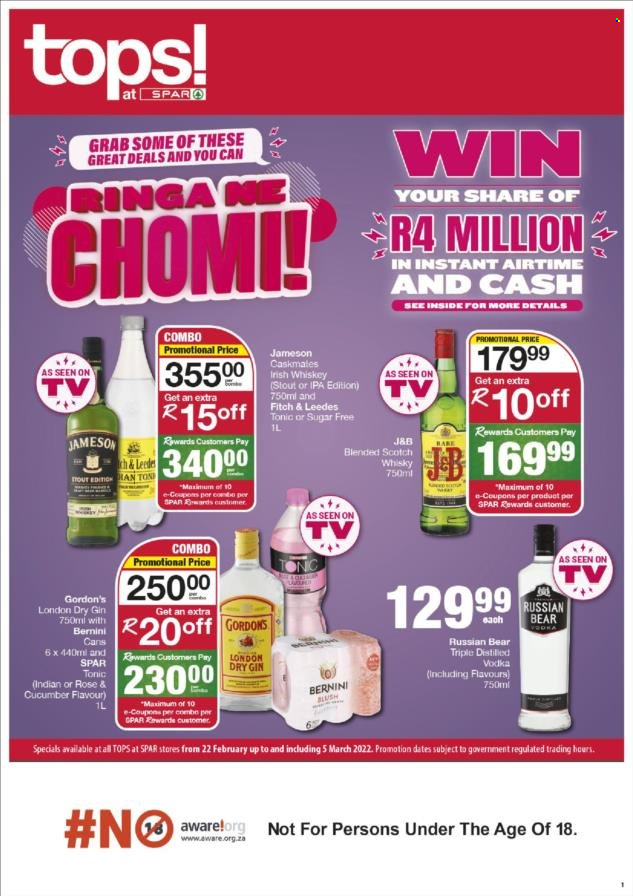 TOPS at SPAR specials - 22/02/2022 - 05/03/2022. Page 1