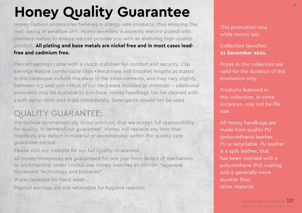 Honey specials. Page 139