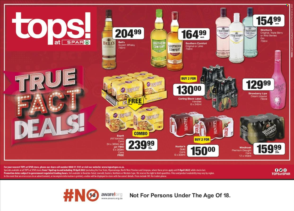 TOPS at SPAR specials - 07/04/2022 - 10/04/2022. Page 1
