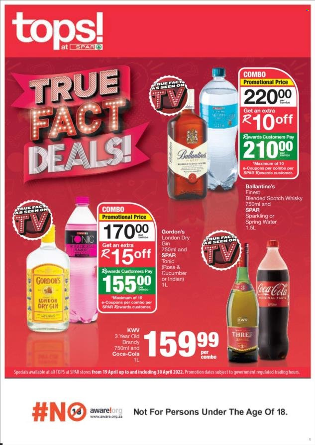 TOPS at SPAR specials - 19/04/2022 - 01/05/2022. Page 1