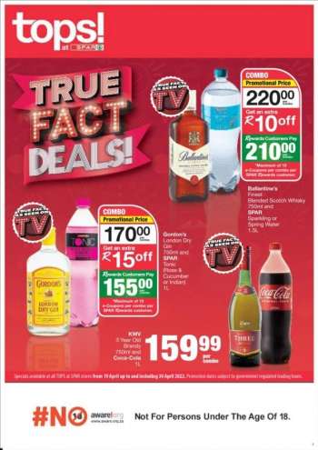 TOPS at SPAR catalogue  - 19/04/2022 - 01/05/2022.
