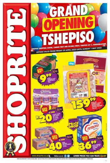 Shoprite catalogue  - 29/04/2022 - 01/05/2022.