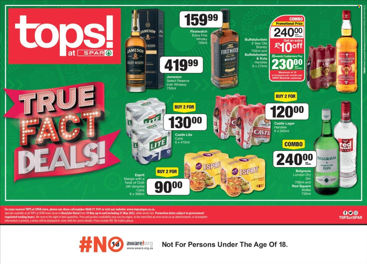 TOPS at SPAR specials - 19/05/2022 - 21/05/2022. Page 1