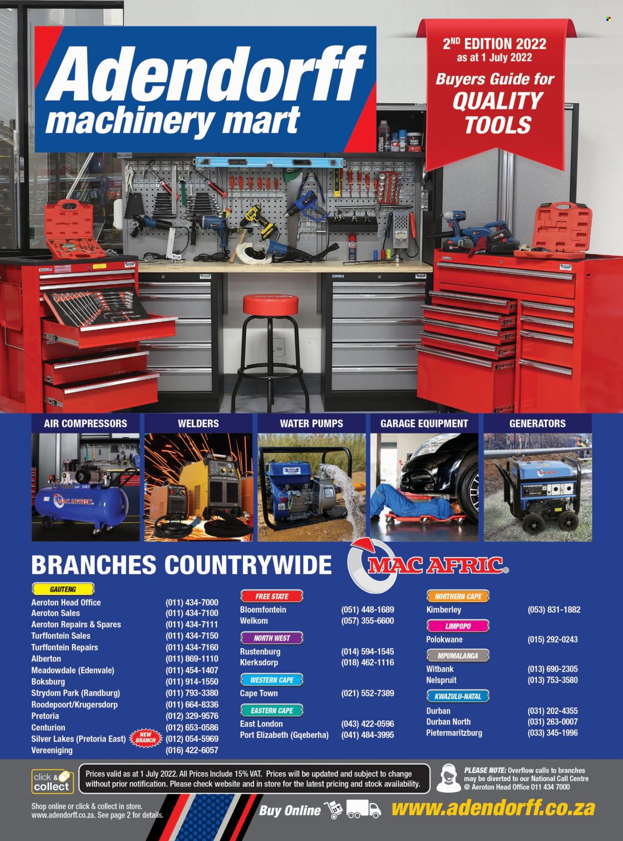 Adendorff Machinery Mart specials. Page 1