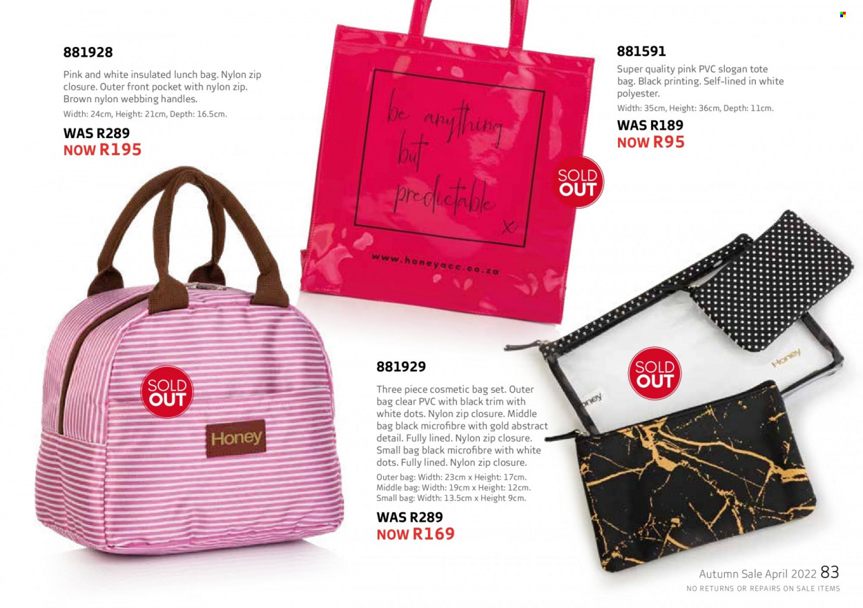 Honey specials. Page 85
