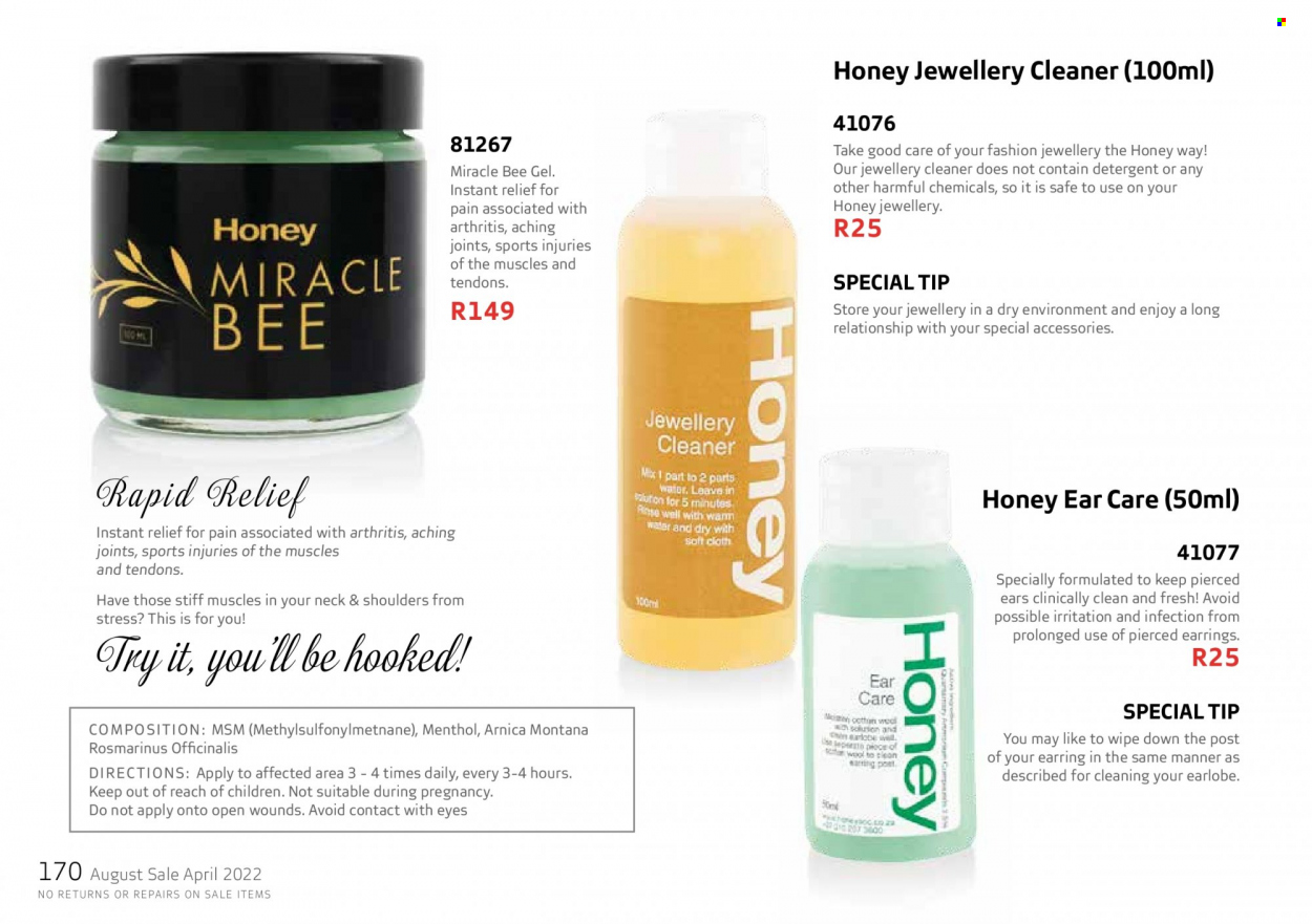 Honey specials. Page 172